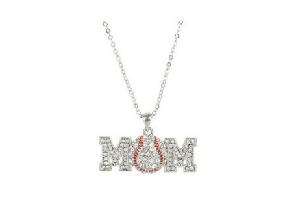 Bling Mom Baseball Necklace