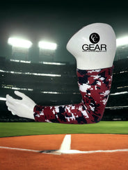 Maroon/Black/White Digital Camo Sleeve