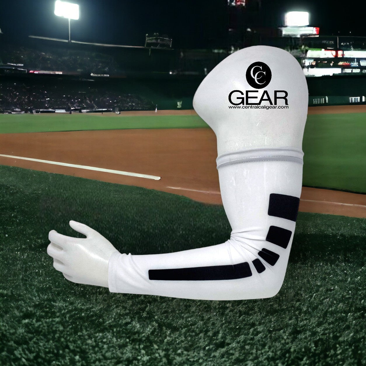 White w/ Black Stripe Sleeve