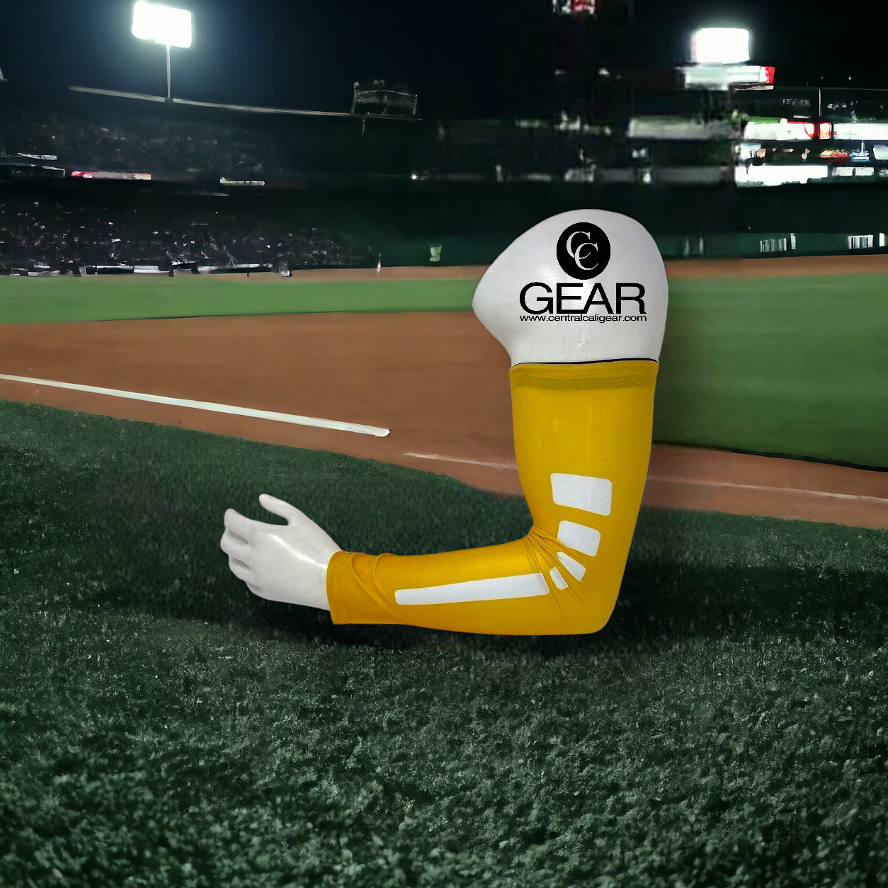 Yellow w/ White Stripe Sleeve