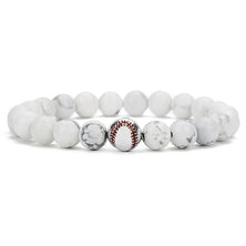 Baseball Beaded Bracelet - White